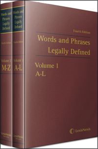 Book Cover for Words and Phrases Legally Defined by David Hay