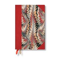 Book Cover for Rubedo (Cockerell Marbled Paper) Mini 12-Month Horizontal Hardback Dayplanner 2025 (Elastic Band Closure) by Paperblanks