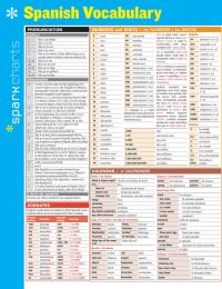 Book Cover for Spanish Vocabulary SparkCharts by SparkNotes