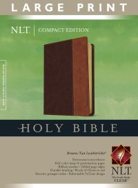 Book Cover for Compact Edition Bible NLT, Large Print, TuTone (Red Letter, LeatherLike, Brown/Tan) by Tyndale