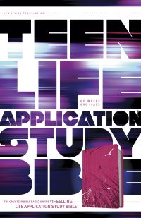 Book Cover for NLT Teen Life Application Study Bible (LeatherLike, Pink) by Tyndale
