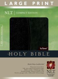 Book Cover for Compact Edition Bible NLT, Large Print, TuTone (Red Letter, LeatherLike, Black/Onyx) by Tyndale