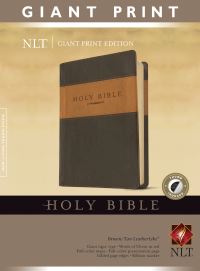 Book Cover for Holy Bible, Giant Print NLT, TuTone (LeatherLike, Brown/Tan, Indexed, Red Letter) by Tyndale