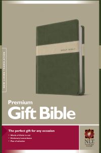 Book Cover for Premium Gift Bible NLT, TuTone (Red Letter, LeatherLike, Evergreen/Stone) by Tyndale