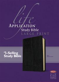 Book Cover for NKJV Life Application Study Bible, Second Edition, Large Print (Red Letter, Bonded Leather, Black) by Tyndale