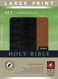 Book Cover for Compact Edition Bible NLT, Large Print, TuTone (LeatherLike, Black/Tan, Indexed, Red Letter) by Tyndale