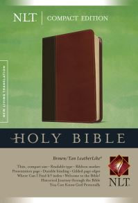 Book Cover for Compact Edition Bible NLT, TuTone (LeatherLike, Brown/Tan) by Tyndale