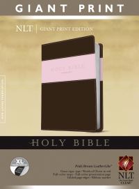 Book Cover for Holy Bible, Giant Print NLT, TuTone (LeatherLike, Pink/Brown, Indexed, Red Letter) by Tyndale