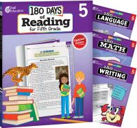 Book Cover for 180 Days¬: Reading, Math, Writing, & Language for Grade 5: 4-Book Set by Multiple Authors, Margot Kinberg, Suzanne Barchers, Torrey Maloof, Suzanne Barchers, Suzanne Barchers, Suzanne Barchers, Suzanne Barchers, Suzanne Barchers