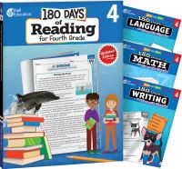 Book Cover for 180 Days®: Reading, Math, Writing, & Language for Grade 4: 4-Book Set by Multiple Authors, Margot Kinberg, Suzanne Barchers, Kristin Kemp, Suzanne I Barchers, Suzanne Barchers, Suzanne Barchers, Suzanne Barchers, Suzanne Barchers