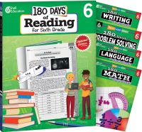 Book Cover for 180 Days¬: Reading, Math, Problem Solving, Writing, & Language for Grade 6: 5-Book Set by Multiple Authors