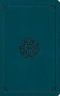Book Cover for ESV Large Print Personal Size Bible, Red Letter (Trutone, Deep Teal, Emblem Design) by Esv Bibles