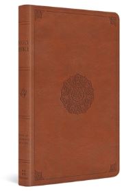 Book Cover for ESV Large Print Thinline Bible (Trutone, English Saddle, Emblem Design) by Esv Bibles