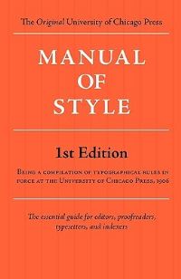 Book Cover for Manual of Style (Chicago 1st Edition) by University of Chicago Press