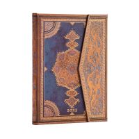 Book Cover for Safavid Indigo (Safavid Binding Art) Midi Vertical Dayplanner 2023 (Wrap Closure) by Paperblanks