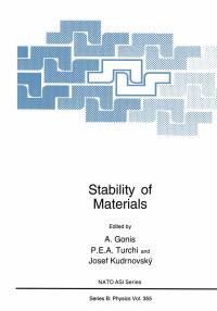 Book Cover for Stability of Materials by A Gonis, Josef Kudrnovský, Patrice EA Turchi