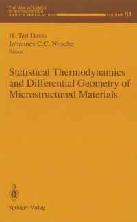 Book Cover for Statistical Thermodynamics and Differential Geometry of Microstructured Materials by HTed Davis, Johannes CC Nitsche
