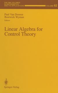 Book Cover for Linear Algebra for Control Theory by Paul Van Dooren, Bostwick Wyman