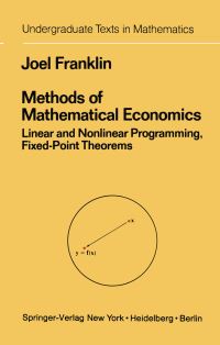 Book Cover for Methods of Mathematical Economics by Joel Franklin