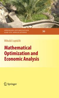 Book Cover for Mathematical Optimization and Economic Analysis by Mikulás Luptácik