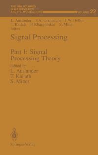 Book Cover for Signal Processing by Louis Auslander, FA Grünbaum, JW Helton, Tom Kailath, P Khargonekar, Sanjoy K Mitter
