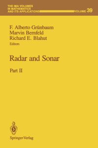 Book Cover for Radar and Sonar by F Alberto Grünbaum, Marvin Bernfeld, Richard E Blahut