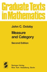 Book Cover for Measure and Category by John C Oxtoby