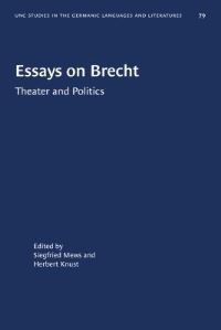 Book Cover for Essays on Brecht by University of North Carolina at Chapel Hill