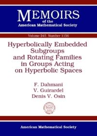 Book Cover for Hyperbolically Embedded Subgroups and Rotating Families in Groups Acting on Hyperbolic Spaces by F Dahmani, V Guirardel, Denis V Osin