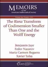 Book Cover for The Riesz Transform of Codimension Smaller Than One and the Wolff Energy by Benjamin Jaye, Fedor Nazorov, Maria Carmen Reguera, Xavier Tolsa