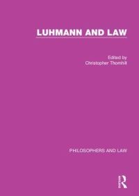 Book Cover for Luhmann and Law by Chris Thornhill