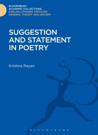 Book Cover for Suggestion and Statement in Poetry by Krishna Rayan