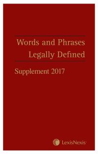 Book Cover for Words and Phrases Legally Defined. 2017 Supplement by David Hay