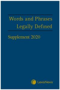 Book Cover for Words and Phrases Legally Defined. 2020 Supplement by David Hay