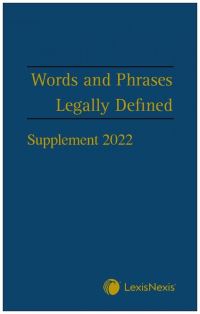 Book Cover for Words and Phrases Legally Defined. 2022 Supplement by David Hay