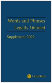 Book Cover for Words and Phrases Legally Defined. 2023 Supplement by David Hay