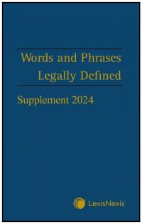 Book Cover for Words and Phrases Legally Defined. 2024 Supplement by David Hay