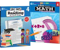 Book Cover for 180 Days¬: Reading & Math for Grade 4: 2-Book Set by Multiple Authors