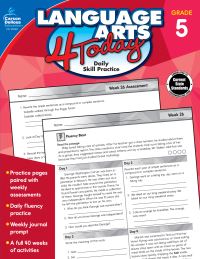 Book Cover for Language Arts 4 Today, Grade 5 by Carson Dellosa Education