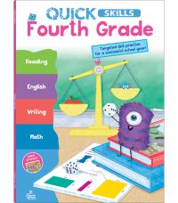 Book Cover for Quick Skills Fourth Grade Workbook by Carson Dellosa Education