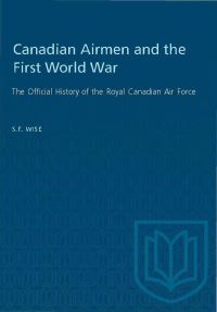 Book Cover for Canadian Airmen and the First World War by SF Wise