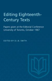 Book Cover for Editing Eighteenth-Century Texts by DIB Smith
