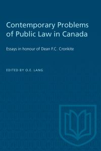 Book Cover for Contemporary Problems of Public Law in Canada by Otto Lang
