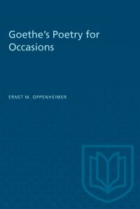 Book Cover for Goethe's Poetry for Occasions by Ernest Oppenheimer