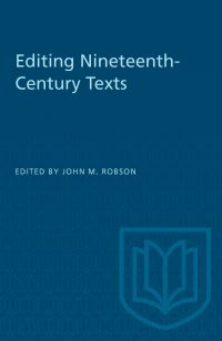 Book Cover for Editing Nineteenth-Century Texts by John Robson