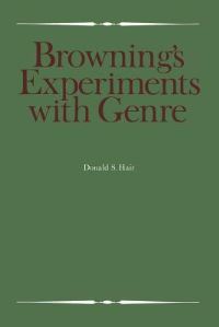 Book Cover for Browning's Experiments With Genre by Donald S Hair