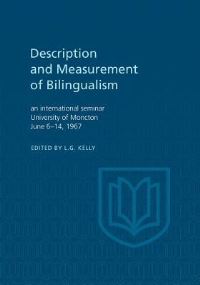 Book Cover for Description and Measurement of Bilingualism by Louis Kelly