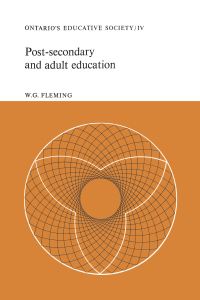 Book Cover for Post-Secondary and Adult Education by WG Fleming