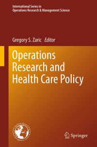 Book Cover for Operations Research and Health Care Policy by Gregory S Zaric