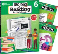 Book Cover for 180 Days®: Reading, Writing and Math for Grade 6: 3-Book Set by Multiple Authors, Wendy Conklin, Jodene Lynn Smith, Margot Kinberg, Jodene Smith, Jodene Smith, Jodene Smith